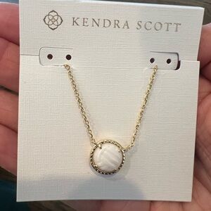 Kendra Scott Gold Necklace with White Stone